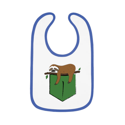 Cute Sloth Baby Bib with Contrast Trim - Perfect for Babies and Toddler Mealtime
